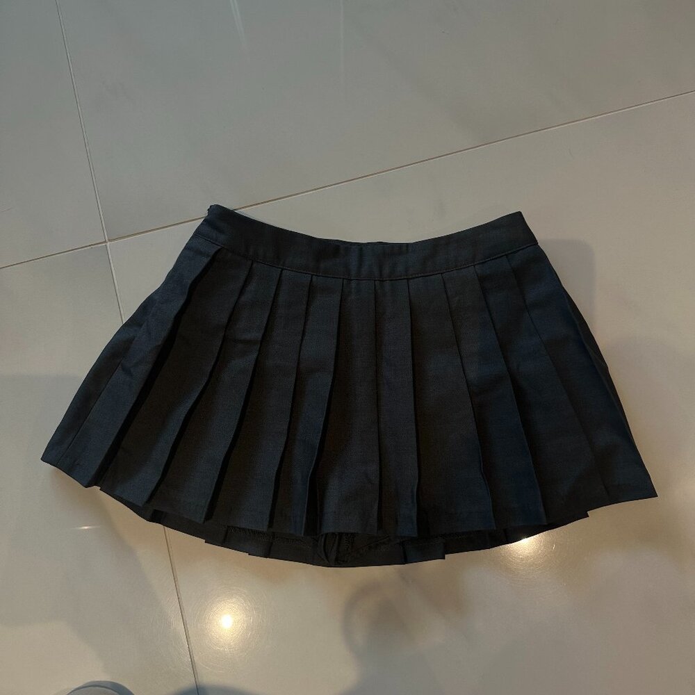 Charcoal Pleated Mini Skort